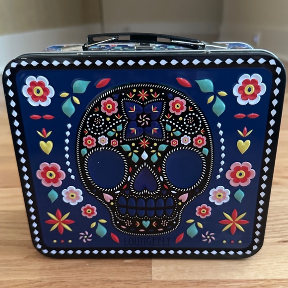 Loungefly Day of the Dead Tin Lunchbox Blue - Picture 1 of 14